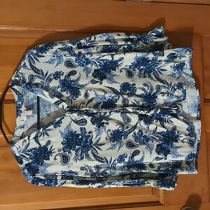Women's Esprit Blouse XL Blue White